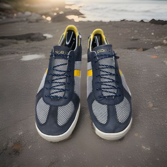 Plae‎ Butler Shoes Sneakers Dress Mens Size 10 Womens 11.5 Blue Yellow Preppy - Picture 3 of 15